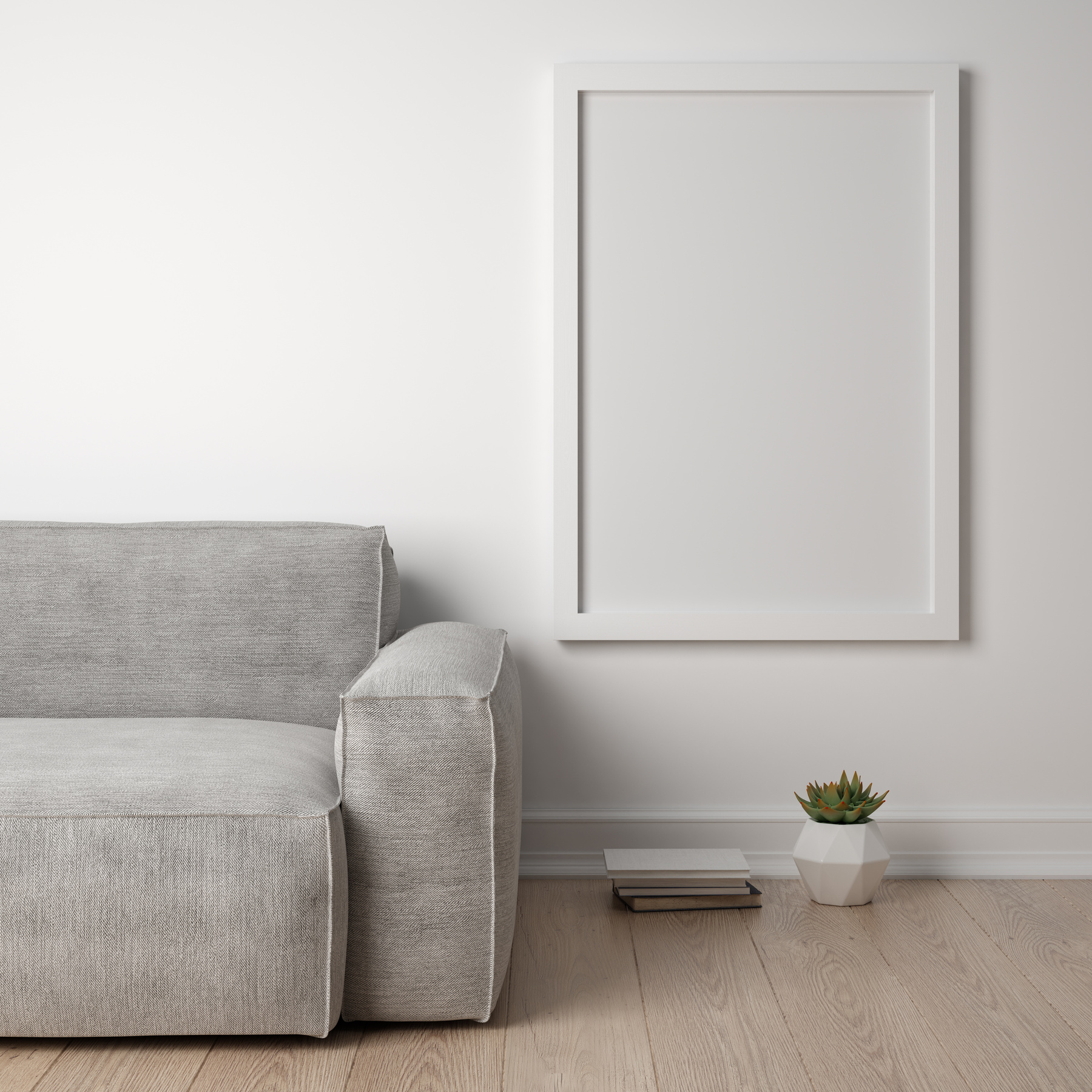 Interior of Modern Living Room 3D Rendering